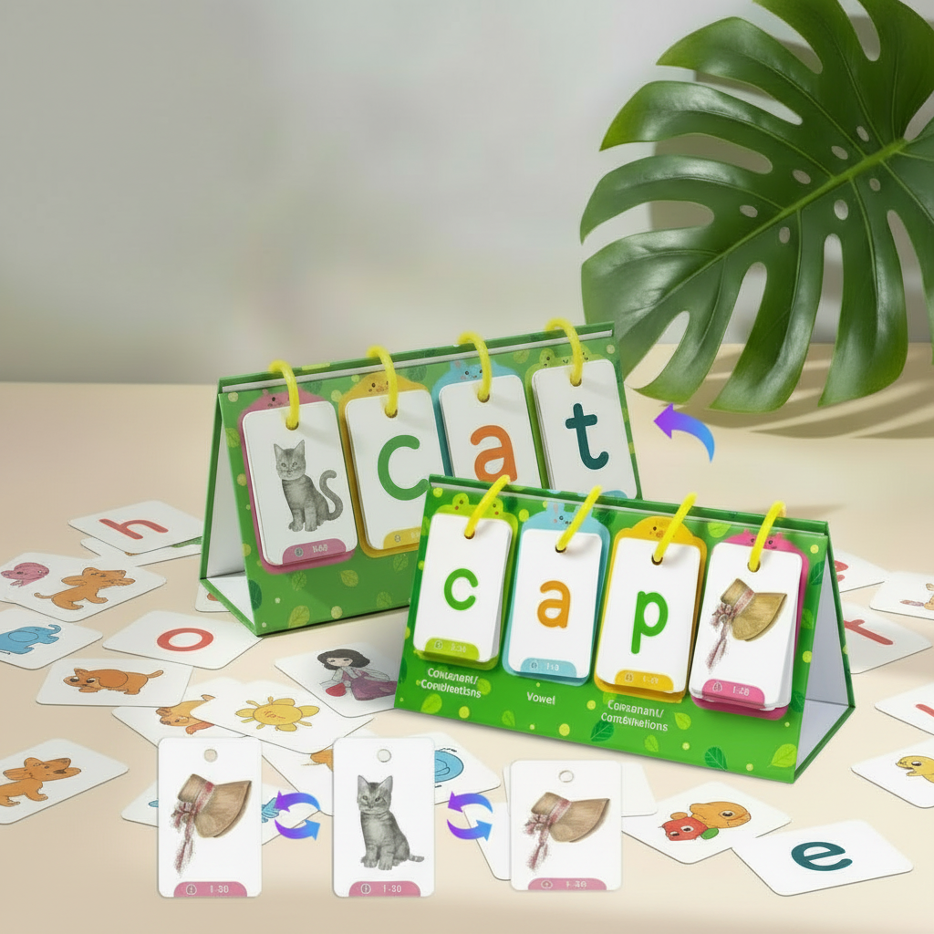 Phonics Flash Cards Matched Background